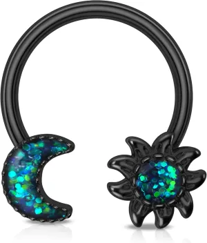 Melighting 16G Septum Rings Moon Daith Piercing Jewelry Star Septum Jewelry 316L Surgical Steel Nose Rings Hoop Helix Earrings Cartilage Jewelry for Women