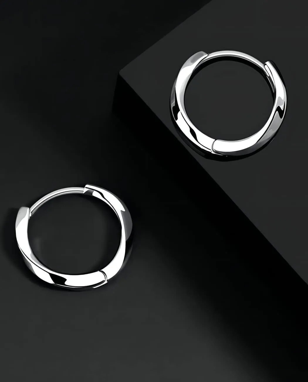 Men's Earring Hoop 925 Sterling Silver Hoop for Men Round Huggie Mens Hoops Earrings Ear Piercings