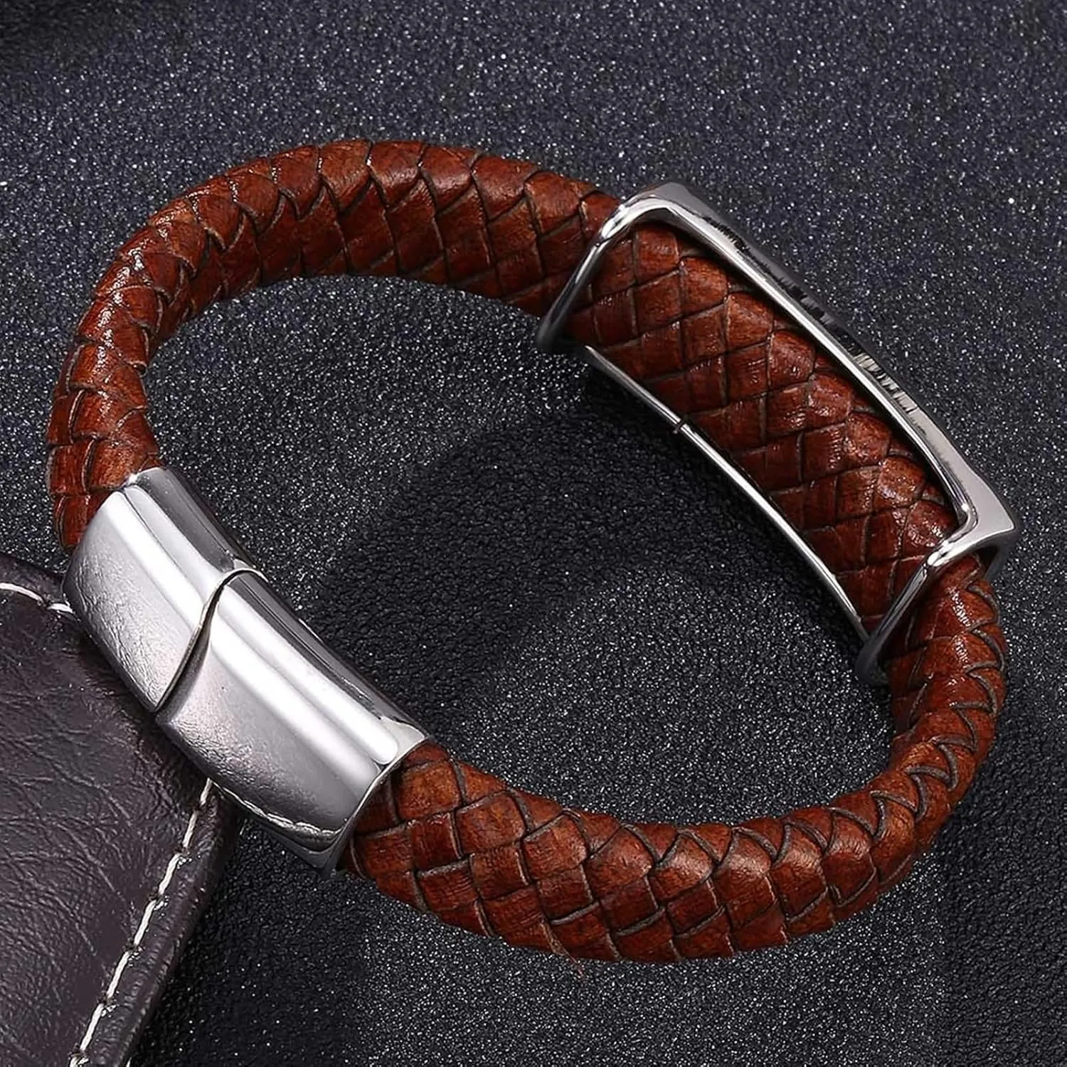 Men's Leather Bracelet, Funny Bracelets Sailboat Braided Leather Rope Bracelet Dainty Bracelets