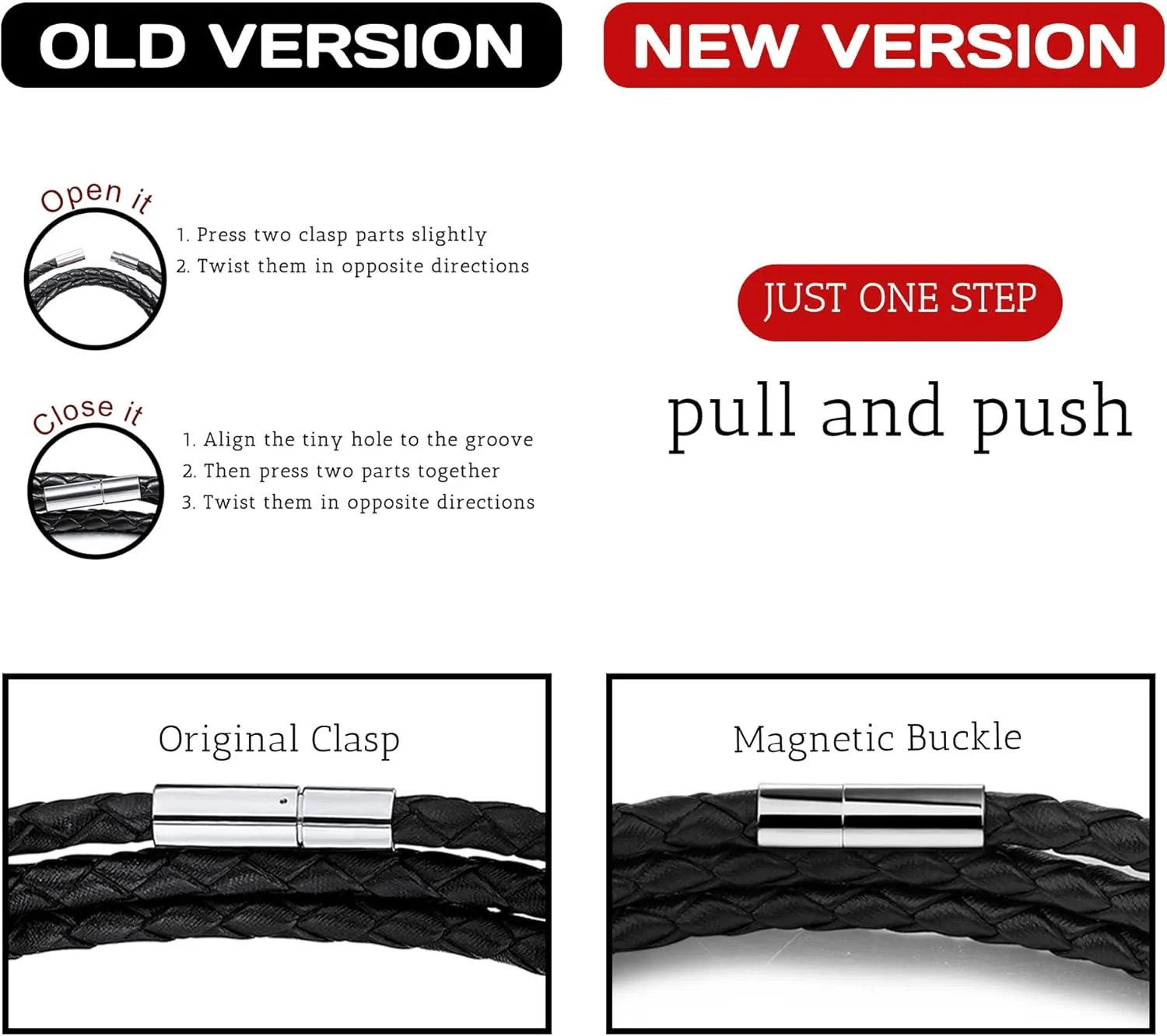 Mens Leather Bracelets with 2-6 Custom Name Beads Braid Name Bracelets Bead Name Bracelets for Men Customized Men Jewelry Gifts for Dad Boyfriend Husband Grandfather