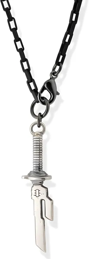 Men's Unique Vintage Gothic Stainless Steel Sword Pendant Necklace - Unique Broken Sword Design for Men and Women - Stylish Fashion Jewelry Gift.(Type A Necklace) (silver)