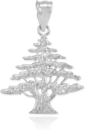Middle Eastern Jewelry Polished 925 Sterling Silver Cedar Tree Charm Pendant