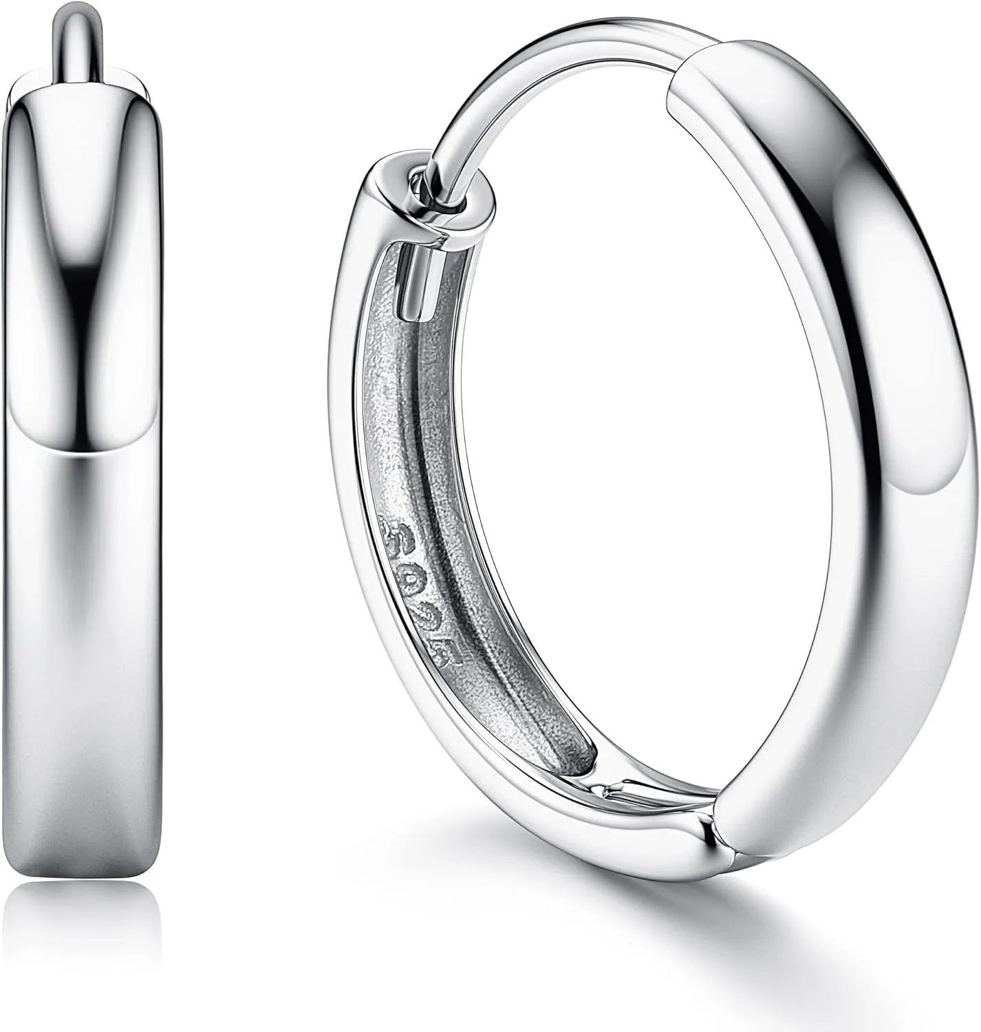 Milacolato Gold Hoop Earrings for Women Small Huggie Hoop Earrings | 14K Gold Plated Sterling Silver Hoop Earrings | Cartilage Hoop Earrings | 12/18/25mm