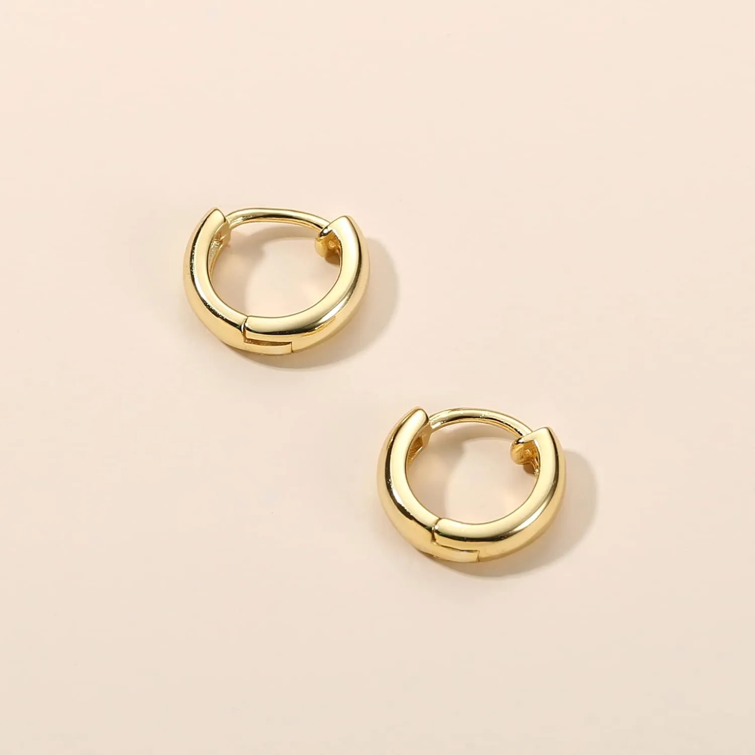 Milacolato Gold Hoop Earrings for Women Small Huggie Hoop Earrings | 14K Gold Plated Sterling Silver Hoop Earrings | Cartilage Hoop Earrings | 12/18/25mm
