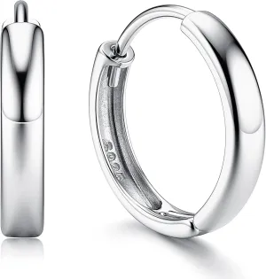 Milacolato Gold Hoop Earrings for Women Small Huggie Hoop Earrings | 14K Gold Plated Sterling Silver Hoop Earrings | Cartilage Hoop Earrings | 12/18/25mm