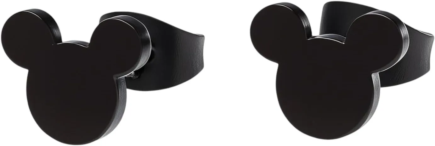 Mini Mouse Stud Earrings for women in black hypoallergenic earrings with push back