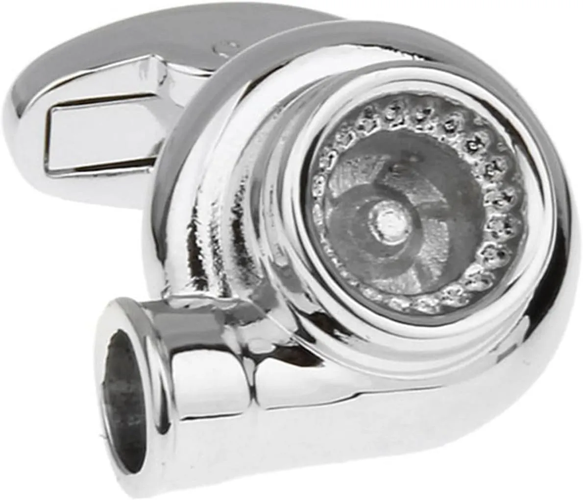Mini Turbo Silver Cufflinks, Men's Racing-Inspired Style, Gift for Car Enthusiasts