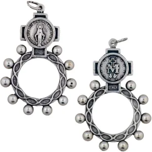 Miraculous Medal Rosary Ring | Our Lady Mary Madonna Rosary Ring | Beautiful Detail on Both Sides | Durable Pewter Metal | Christian Jewelry