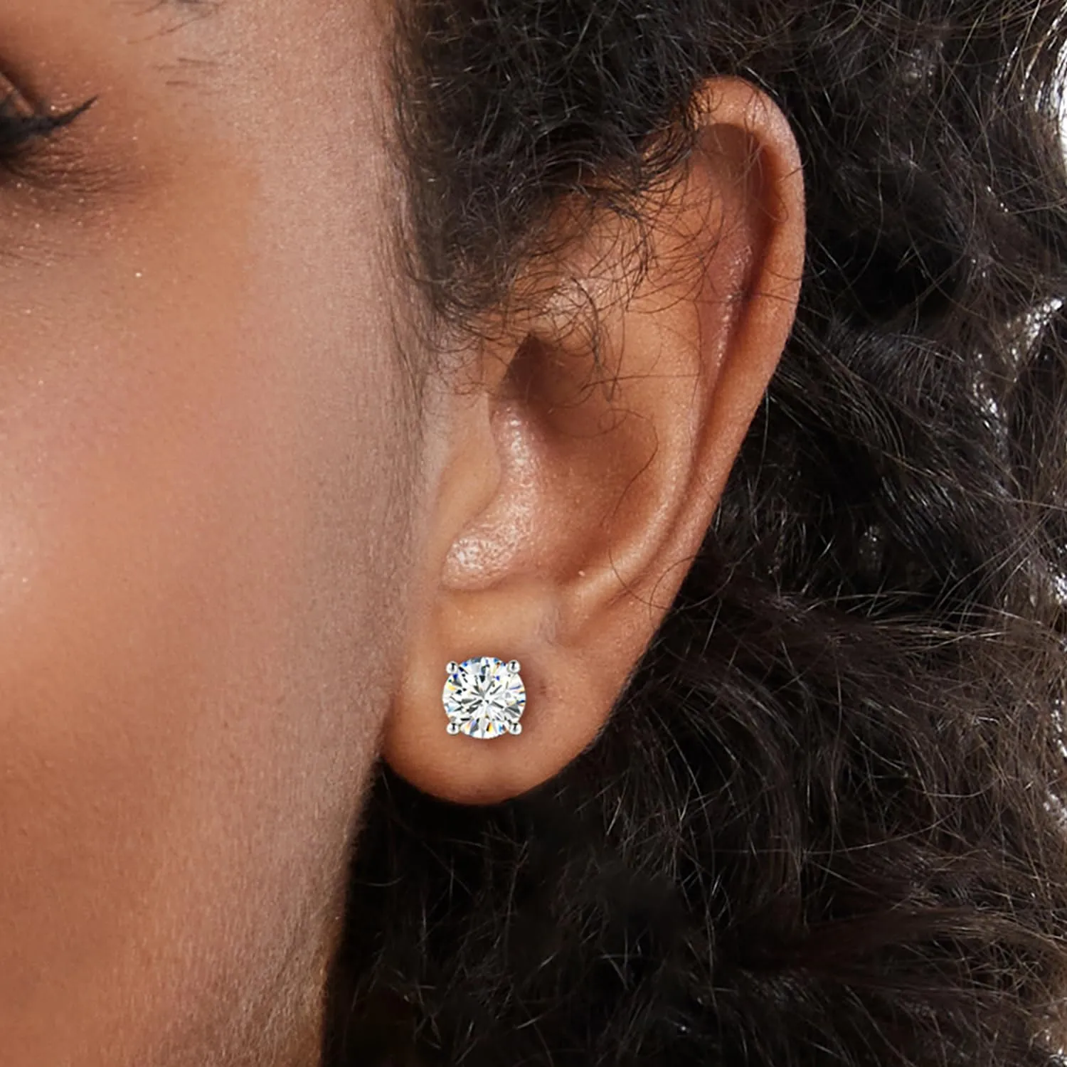 Moissanite Stud Earrings 0.3ct-2.0CT D Color,GRA 925 Sterling Silver Earrings for Men 18K White Gold Plating Earrings for Women,wedding earrings(1.0ct*2)