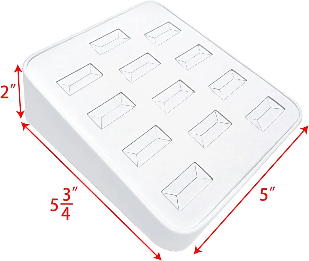 MOOCA 12 Slots Ring Tray Display, Slotted Ring Showcase Display Jewelry Organizer, Jewelry Tray for Showcase trade Show, Premium White Leatherette