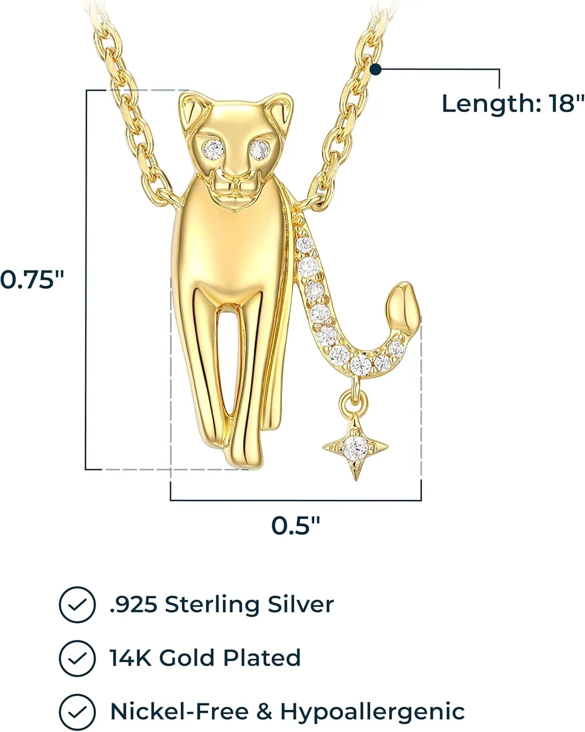 MORGAN & PAIGE .925 Sterling Silver 14K Gold Plated Zodiac Sign Necklaces for Women - Symbolic & Sophisticated Constellation Gold Necklace for Women, Sparkling Cubic Zirconia Accents 18 inches