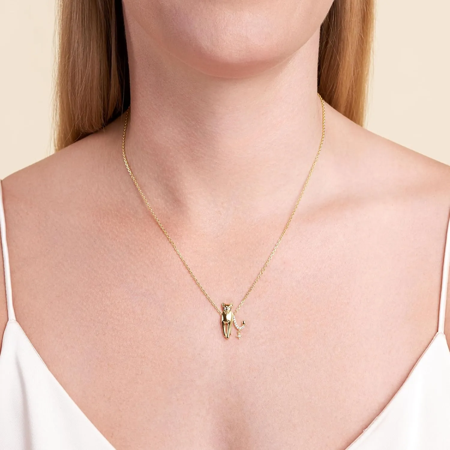 MORGAN & PAIGE .925 Sterling Silver 14K Gold Plated Zodiac Sign Necklaces for Women - Symbolic & Sophisticated Constellation Gold Necklace for Women, Sparkling Cubic Zirconia Accents 18 inches