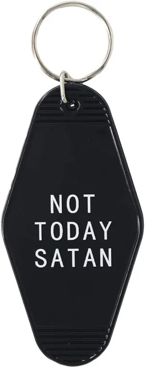 Motel Key Tag Gifts Not Today Satan Keychain Unique Hotel Style Motel Keychain Funny Gag Gifts for her him