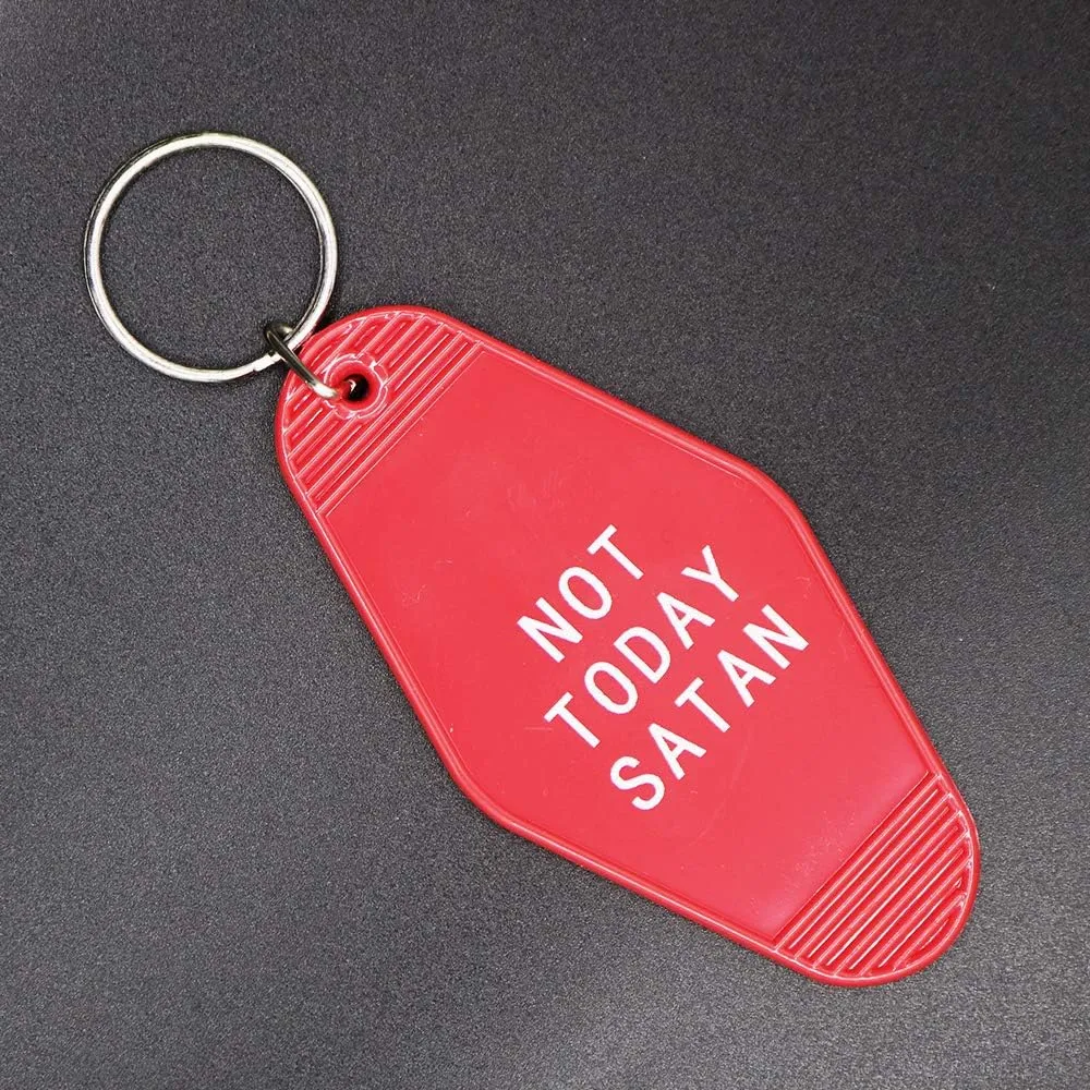 Motel Key Tag Gifts Not Today Satan Keychain Unique Hotel Style Motel Keychain Funny Gag Gifts for her him