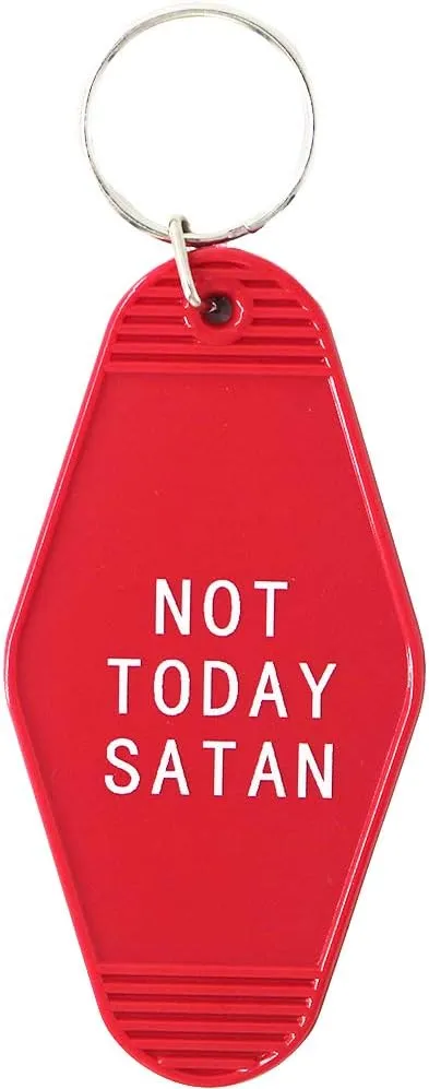 Motel Key Tag Gifts Not Today Satan Keychain Unique Hotel Style Motel Keychain Funny Gag Gifts for her him