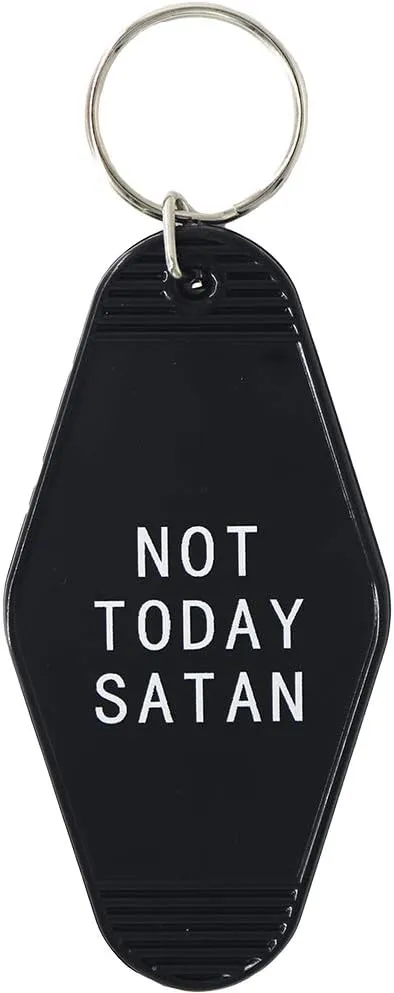 Motel Key Tag Gifts Not Today Satan Keychain Unique Hotel Style Motel Keychain Funny Gag Gifts for her him