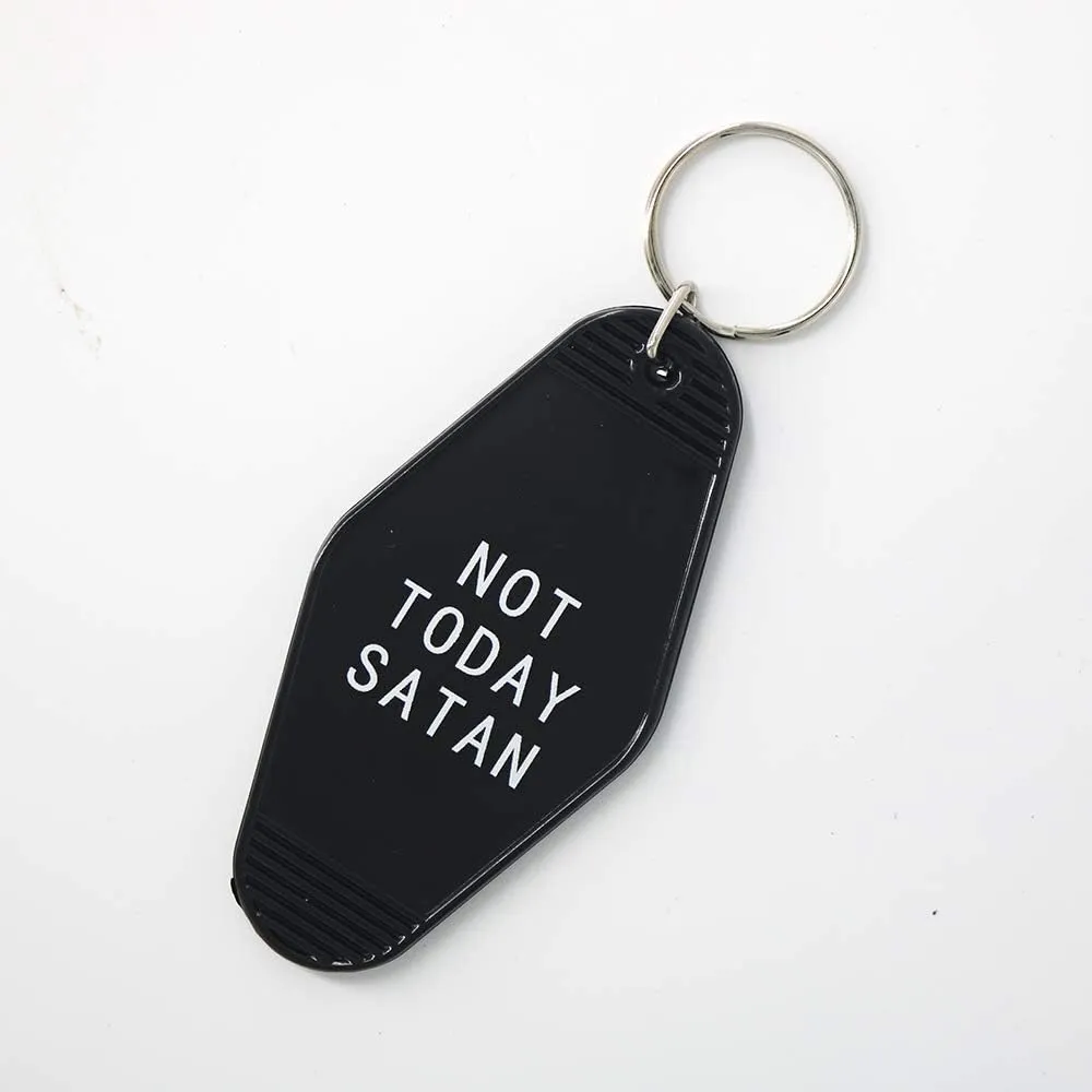 Motel Key Tag Gifts Not Today Satan Keychain Unique Hotel Style Motel Keychain Funny Gag Gifts for her him