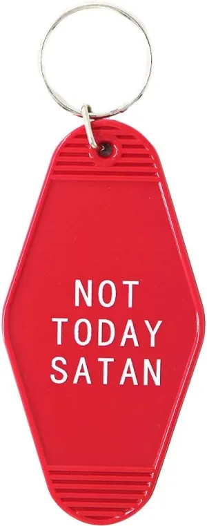 Motel Key Tag Gifts Not Today Satan Keychain Unique Hotel Style Motel Keychain Funny Gag Gifts for her him