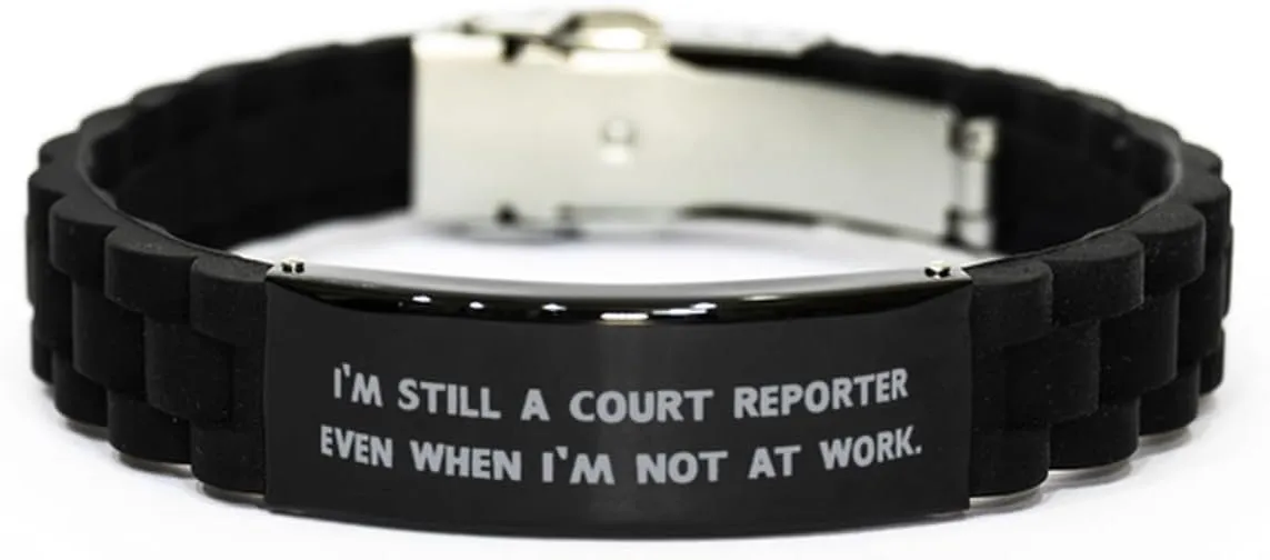 Motivational Court reporter Black Glidelock Clasp Bracelet, I'm Still a, Present For Colleagues, Beautiful Gifts From Coworkers, Couple, Relationship, Love, Friendship, Matching, His and hers, Hers