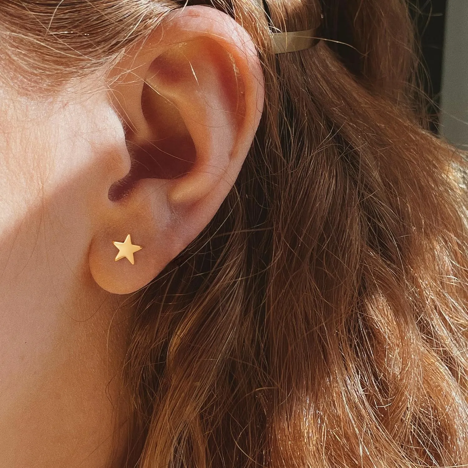 MTMY Gold Stud Earring for Women 2 Pairs of 14K Gold Plated Hypoallergenic Simple Small Stud Earring Set Tiny Bar, Circle, Heart, Triangle, Star, Crown, Flower Dainty Earrings Jewelry