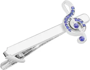 Music Note Tie Clips for Men Rhinestone Tie Clip Tack Pins Tie Bars for Men Birthday Gifts for Dad Best Friends Music Lovers Necktie Clips Suit Accessories
