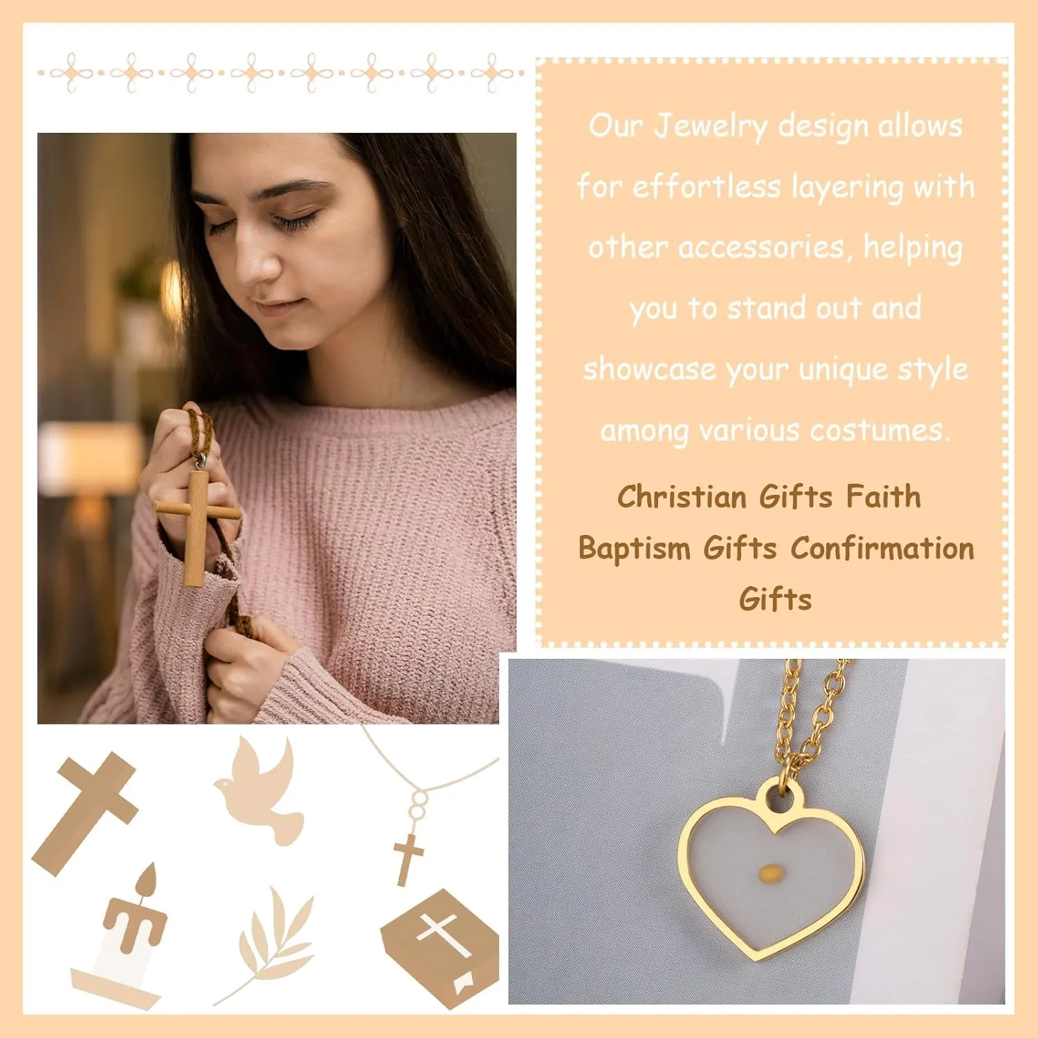 Mustard Seed Necklace Faith Necklace Jewelry for Women Christian Easter Gift Religious Inspirational Symbolic Charm for Spiritual Easter Gifts