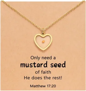 Mustard Seed Necklace Faith Necklace Jewelry for Women Christian Easter Gift Religious Inspirational Symbolic Charm for Spiritual Easter Gifts