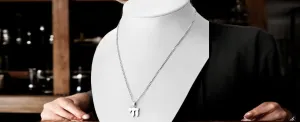 My Daily Styles 925 Sterling Silver Chai Living Hebrew Pendant Necklace for Men, 22-Inch Link Chain, Lobster Claw Clasp, Jewish Symbol Jewelry, Elegant Sterling Silver Necklace, Gift for Him