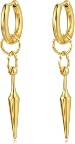 Nail Earrings for Women Trendy 14K Gold Plated Stud Earrings Cute Unique Hypoallergenic Earring for Women aretes de mujer