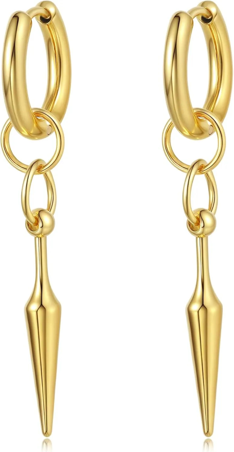 Nail Earrings for Women Trendy 14K Gold Plated Stud Earrings Cute Unique Hypoallergenic Earring for Women aretes de mujer