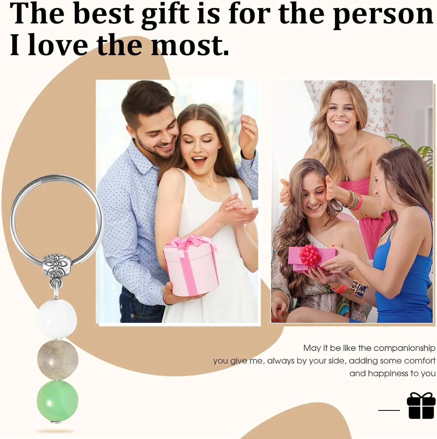 Natural Crystal Key Chain Gifts for Women Girls, Lucky Charms, Inspiring Gifts for Coworkers, Gift for New Beginning