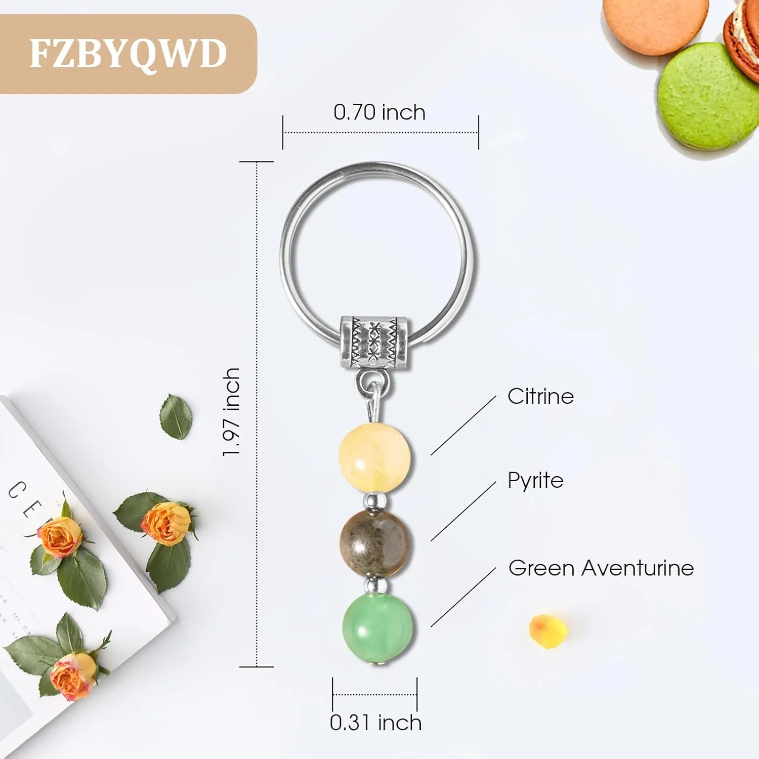 Natural Crystal Key Chain Gifts for Women Girls, Lucky Charms, Inspiring Gifts for Coworkers, Gift for New Beginning