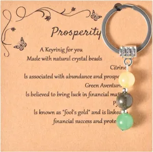 Natural Crystal Key Chain Gifts for Women Girls, Lucky Charms, Inspiring Gifts for Coworkers, Gift for New Beginning