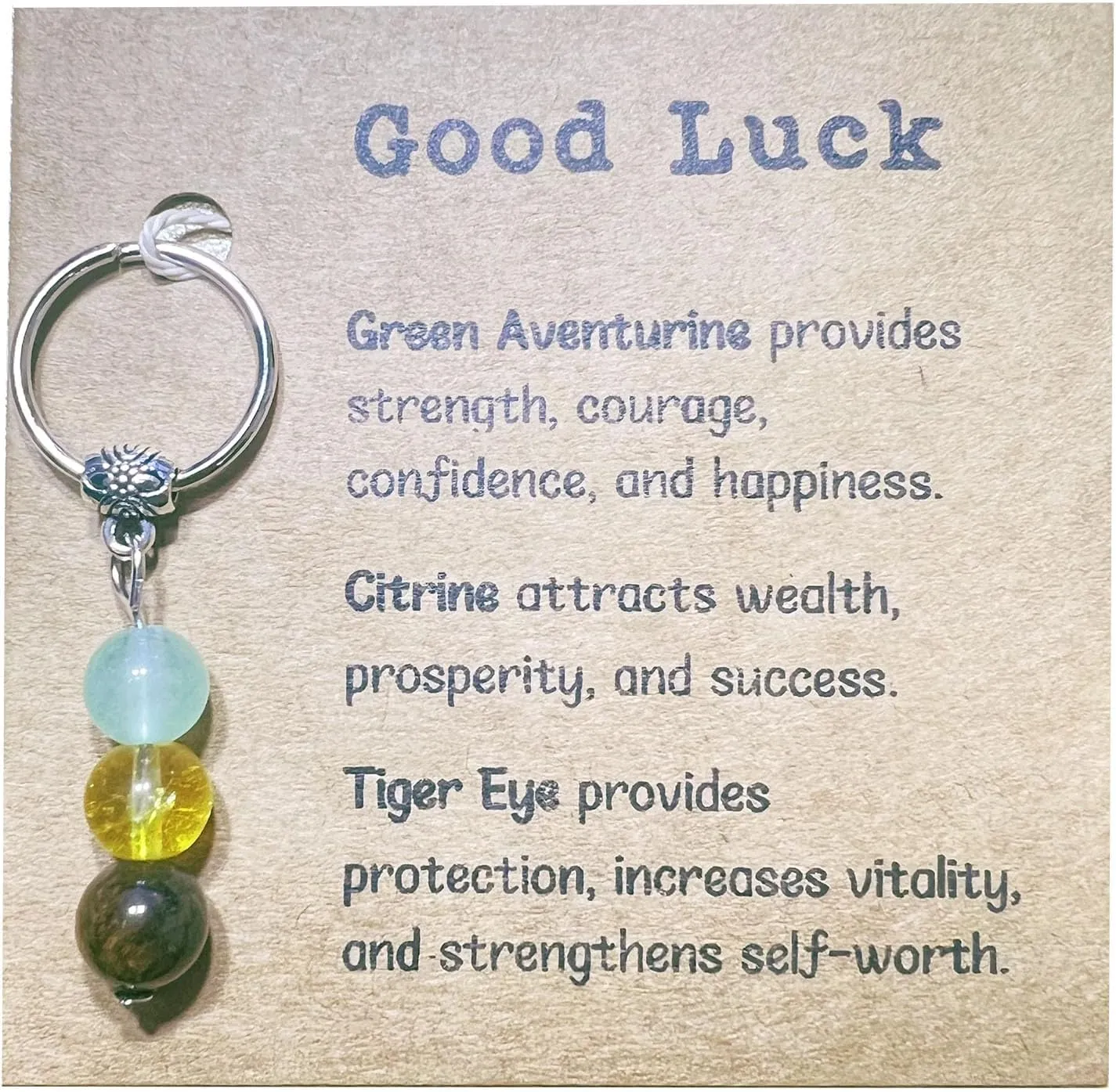 Natural Crystals Keychain, New Beginnings Gifts for Women, Birthday Gift for Women, Keychain for Relieving Anxiety
