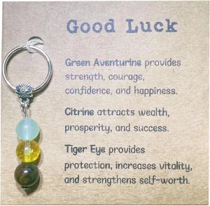 Natural Crystals Keychain, New Beginnings Gifts for Women, Birthday Gift for Women, Keychain for Relieving Anxiety