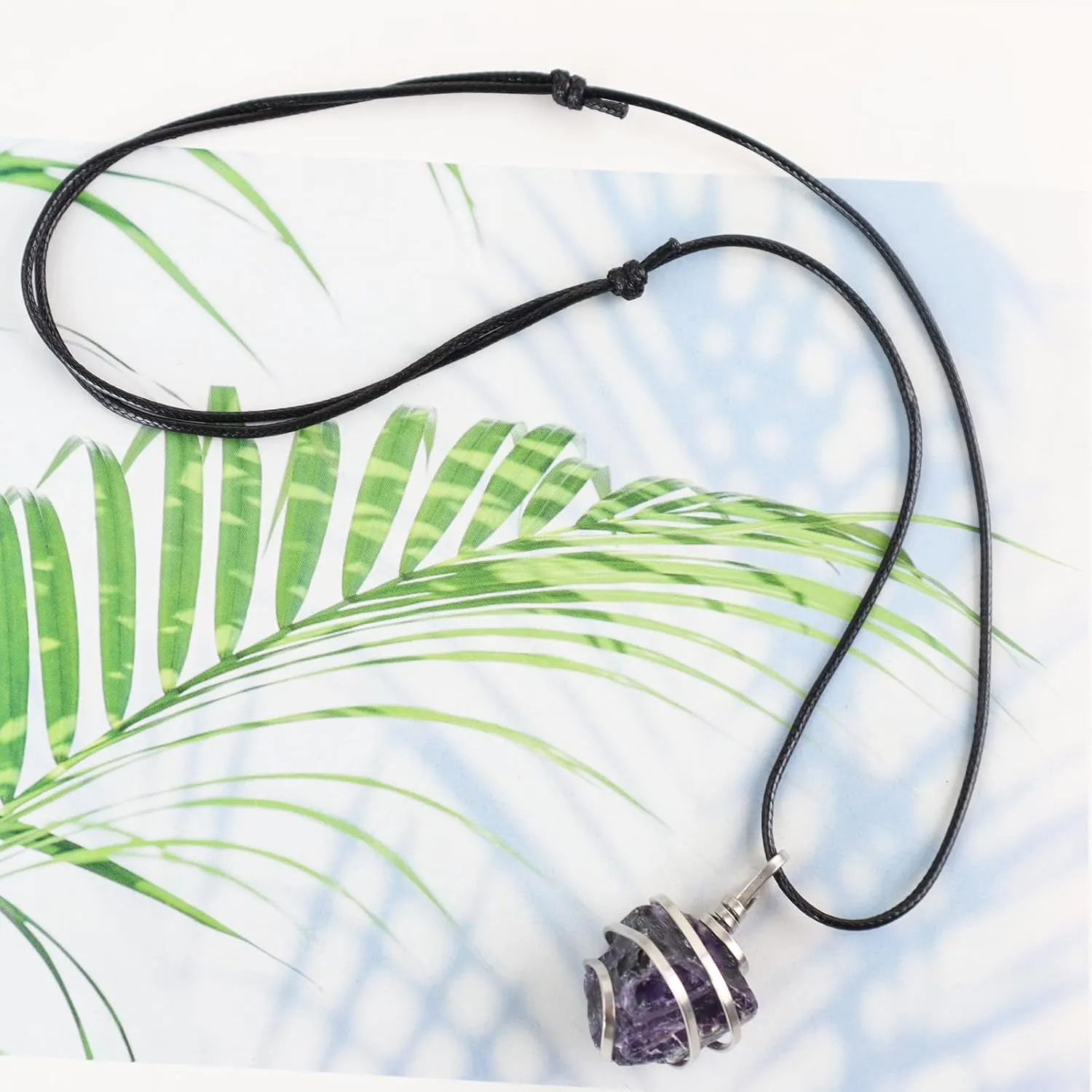 Natural Gemstone Pendant Necklace For Men & Women Spiritual Jewelry Wire Wrapped Gemstone Chakra Necklaces Real Stones For Him & Her