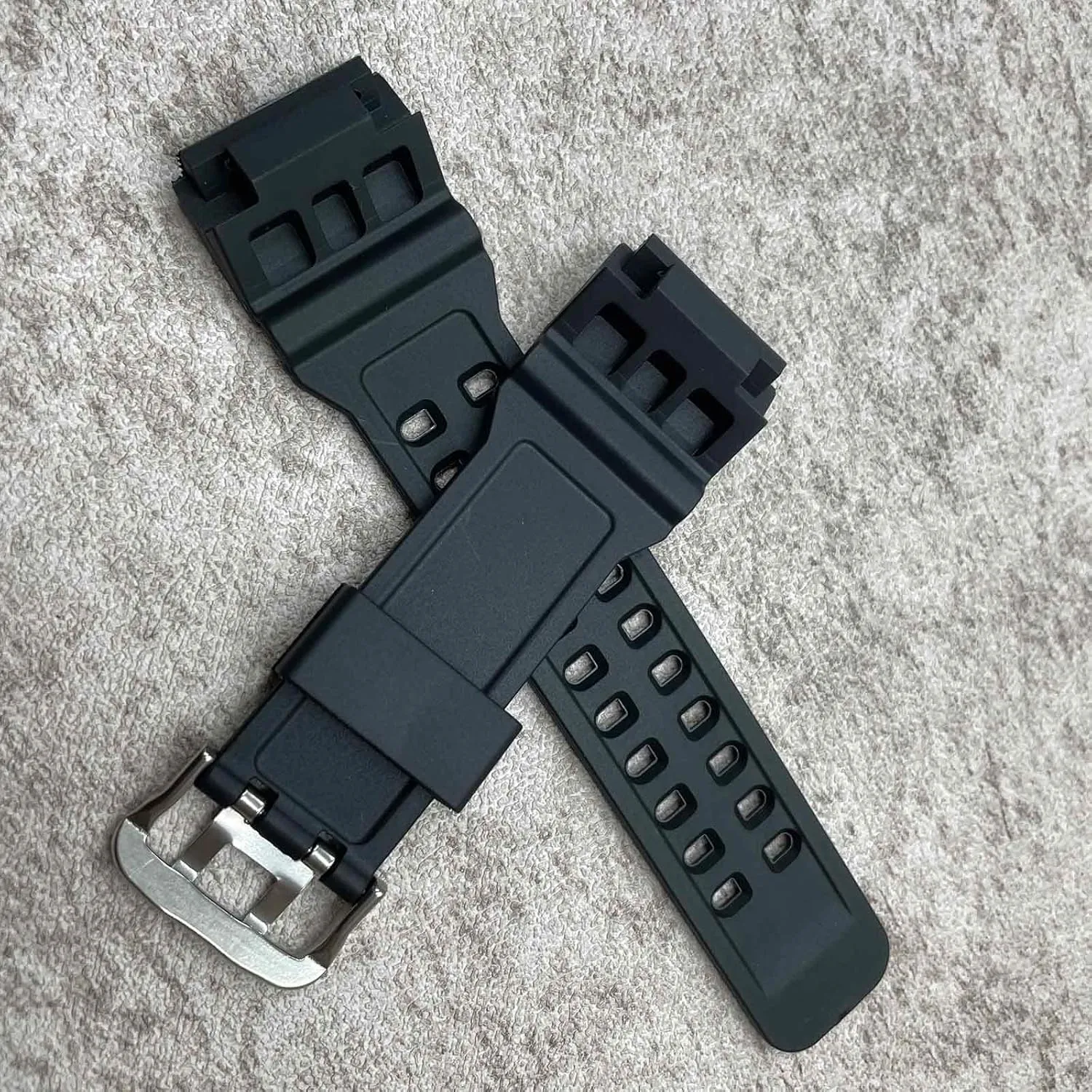 Natural Rubber Strap/Replacement Watch Band for Casio men's G-Shock Master of G Mudmaster Twin Sensor Sports Watch GG-1000/ GWG-100/ GSG-100 Series Watch Strap