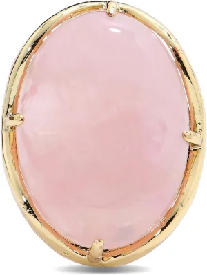 Natural Stone Adjustable Finger Rings Semi Precious Oval Shaped Gemstone Jewelry For Women Anniversary Birthday Wedding Gift