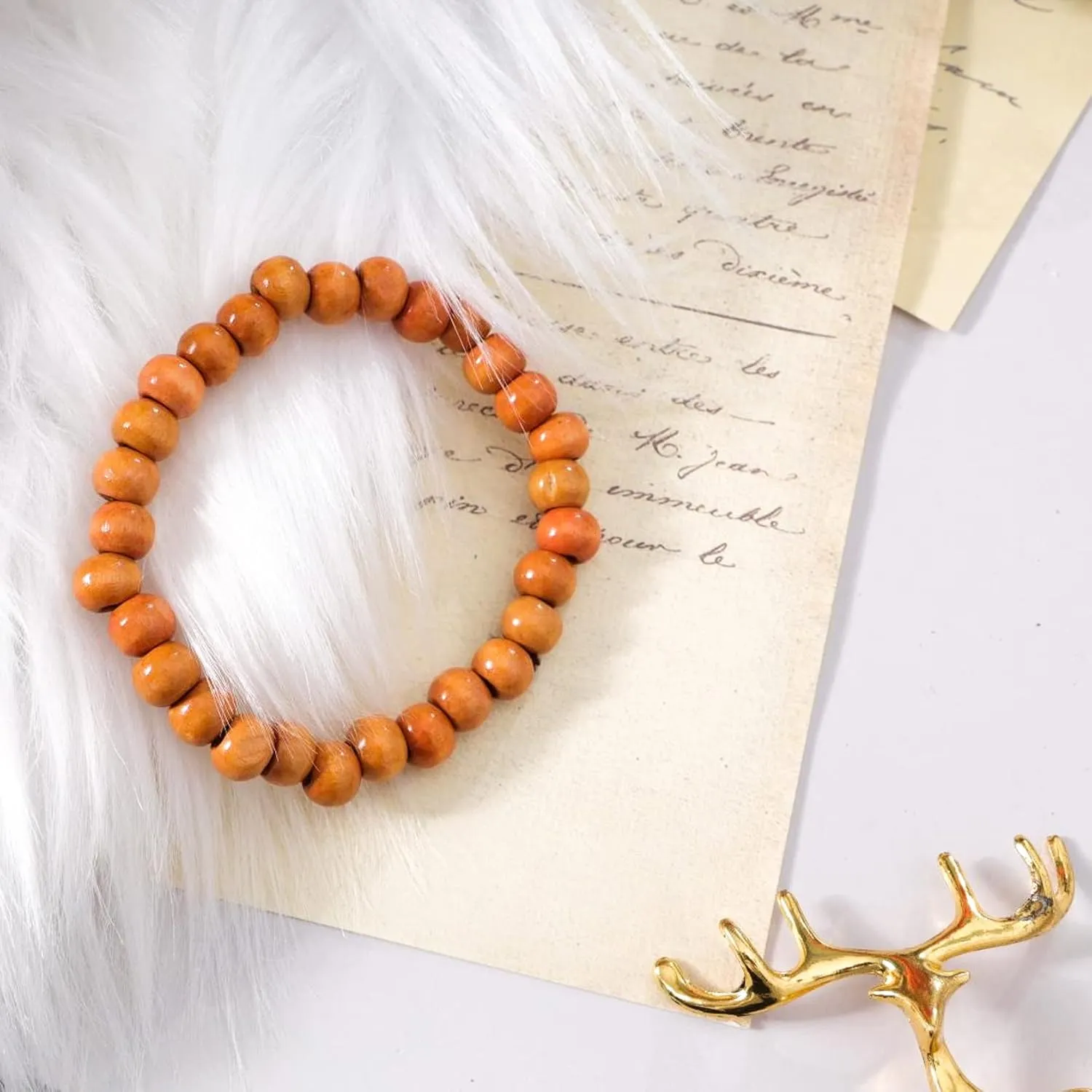 Natural Wooden Beads Bracelet for Men Women 8mm 10mm Prayer Bead Stretch Elastic Bracelets Set Essential Oil Diffuser Beaded Bangle