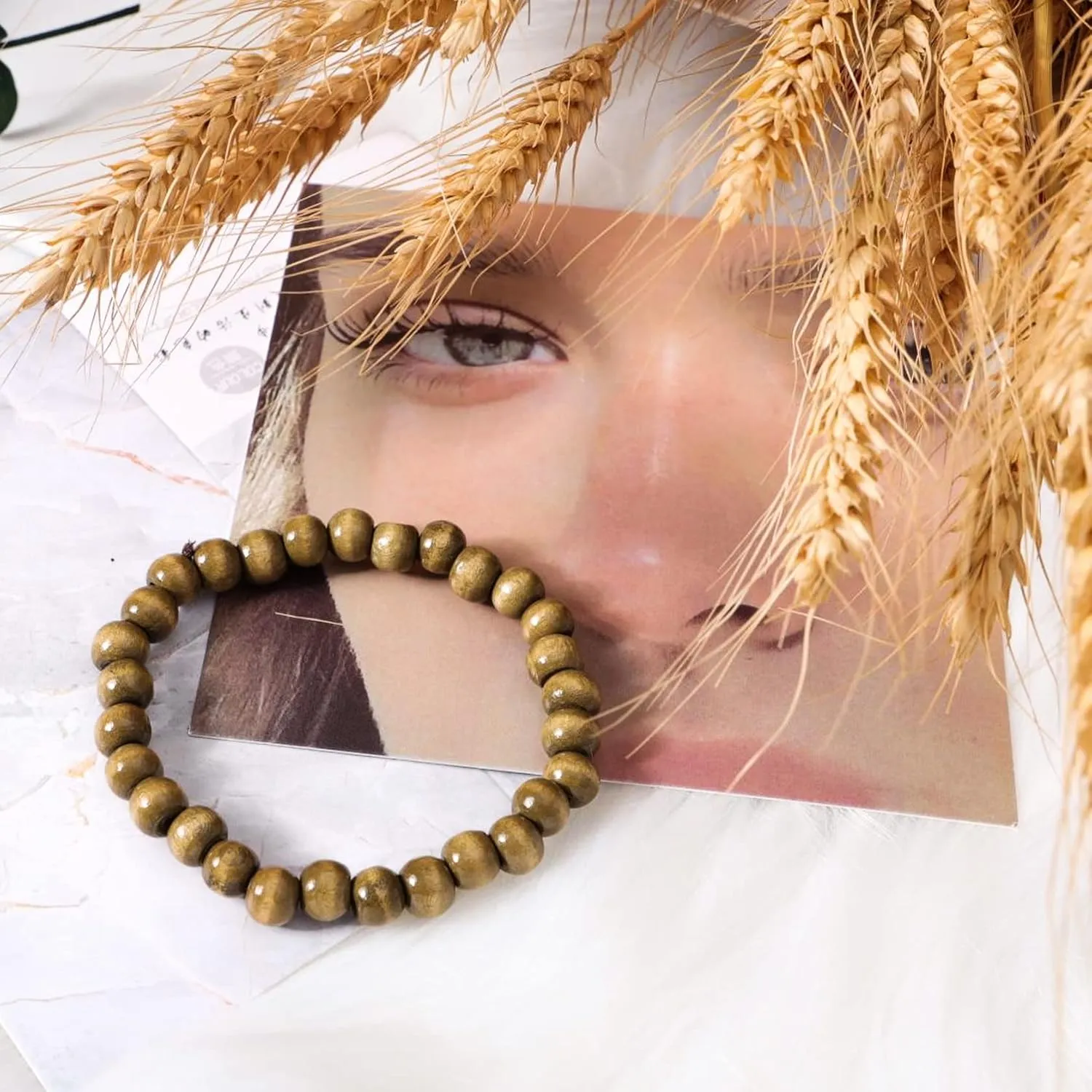 Natural Wooden Beads Bracelet for Men Women 8mm 10mm Prayer Bead Stretch Elastic Bracelets Set Essential Oil Diffuser Beaded Bangle