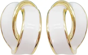 Navachi 18k Gold Plated Pink Winding Ribbon Acetate Omega Back Az2193 Earrings