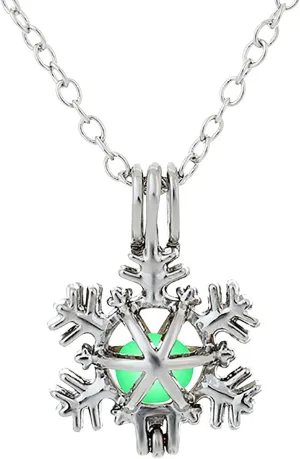 Necklace with Pearl Glow-in-The-Dark Snow Pendant Necklace Accessories Glow-in-The-Dark Snow Pendant Necklace Accessories Costume Necklaces for Women Fashion Jewelry (c, One Size)