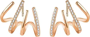 Needle Cat Claw Earrings for Women Zircon Ear Cuffs Hoop Stud Earrings Illusion Earrings Looks Like Multiple Piercing Earrings