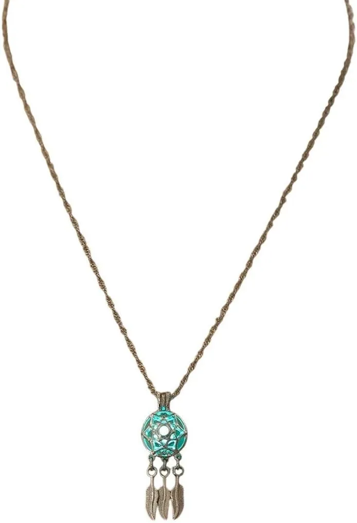 New 2026 Unisex Stainles Stell Hollow Luminescent Necklaces For Women Glow In The Dark Dream Catcher Pendant Statement Choker Fashion Jewelry Trendy Accessories Creative Gift For Women And Men