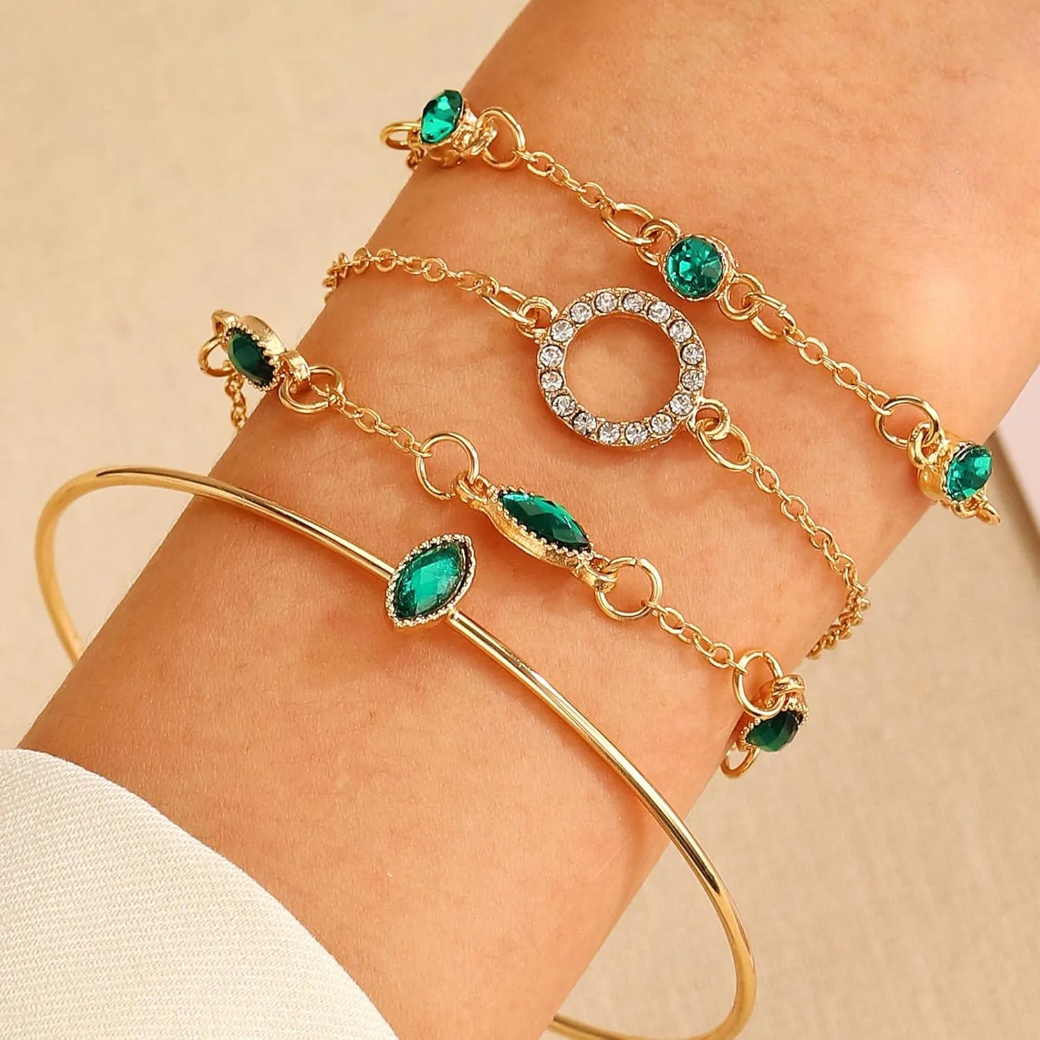 NEWITIN 49 Pieces Gold Jewelry Set for Women Fashion Costume Jewelry Gold Plated Necklace Bracelet Ring Earrings Set for Women