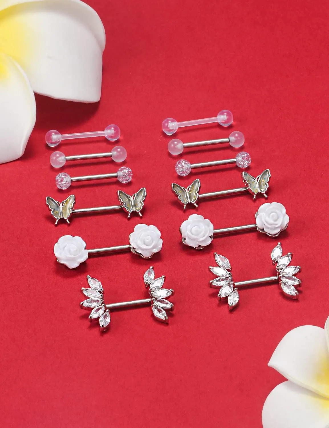 Nipple Rings for Women Nipple Piercing Jewelry 14G Nipple Rings Surgical Steel Screw Nipplerings Nipple Shield Ring Barbell Body Piercing Jewelry Set 9/16 Inch 14mm