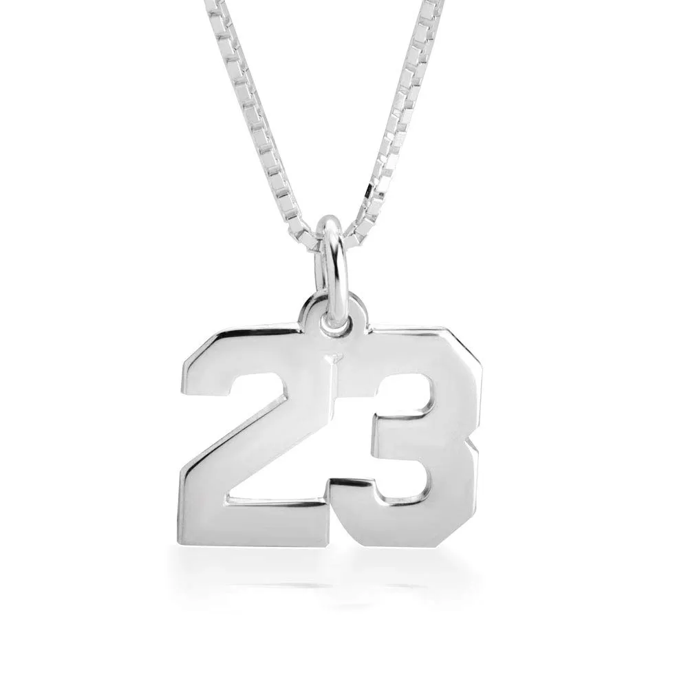 Number Necklace - Sports Number Chain, Football, Baseball Pendant for Boys & Girls - Custom Number 86, 23, 10, 21 17 Necklace