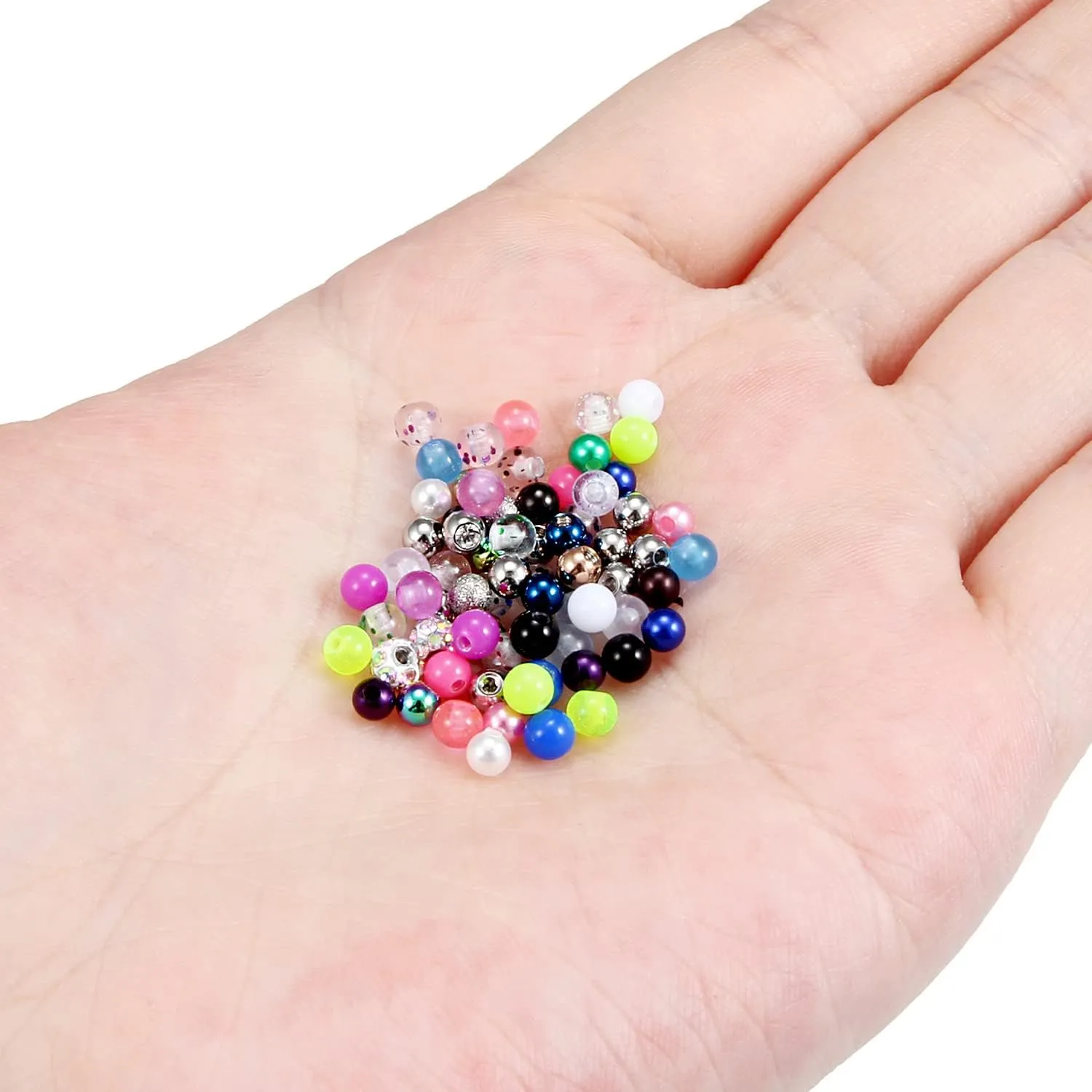 Ocptiy 16G 3mm Replacement Balls Set &14G 5mm Piercing Balls Stainless Steel Glow in the Drak Plastic Replacement Balls Parts Jewelry Piercing Pearl Barbell Parts for Women Men 3mm 5mm Balls 72Pcs