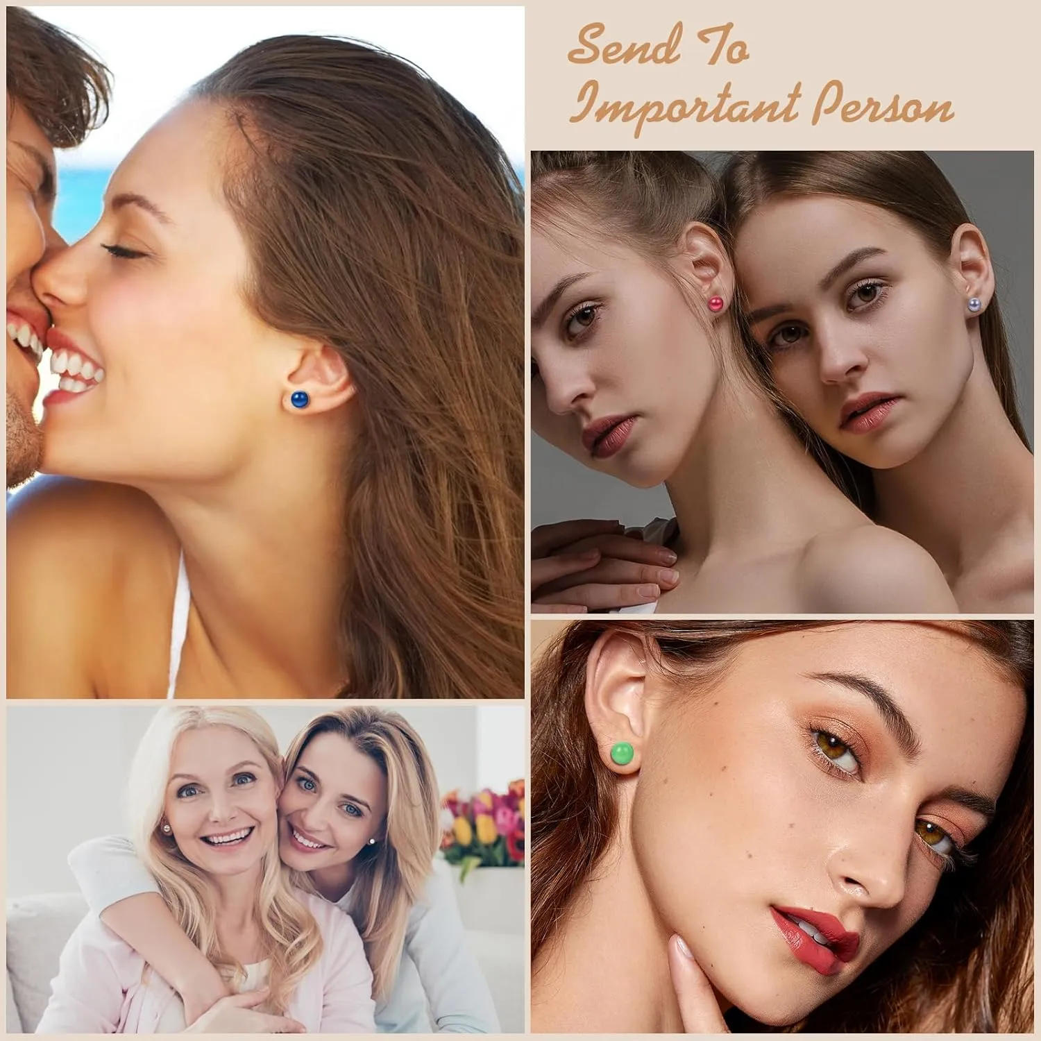 OIDEA 12 Colors Faux Pearl Earrings for Women: Fake Pearl Earrings Stud Set Hypoallergenic Stainless Steel Stud Earrings Set for Women Girls