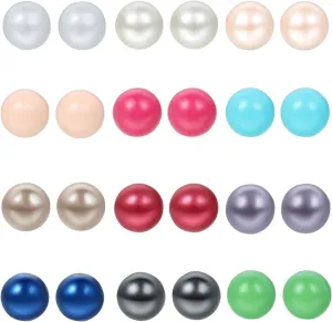 OIDEA 12 Colors Faux Pearl Earrings for Women: Fake Pearl Earrings Stud Set Hypoallergenic Stainless Steel Stud Earrings Set for Women Girls